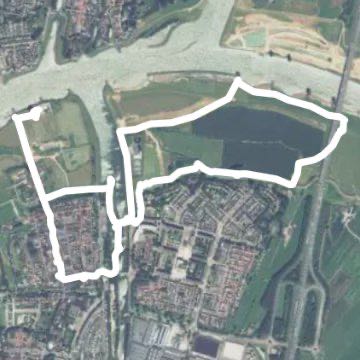 Vianense Waard, 7 km walking route map in Vianen