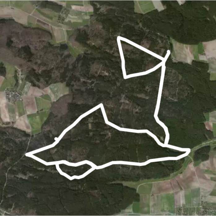Ipsheim Forest - Aurachquelle walking route map in Markt Erlbach
