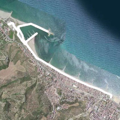 Carious tourist port walking route map in Cariati