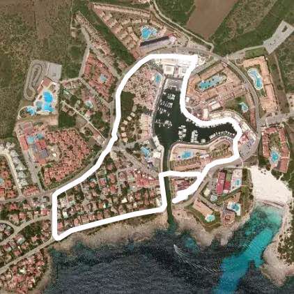 Menorca early morning walk x walking route map in Son Xoriguer