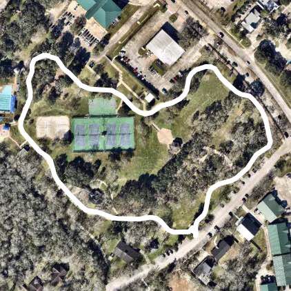 Stevenson Park walking route map in Friendswood