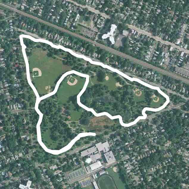 Knight park 2 Miles walking route map in Haddon Township