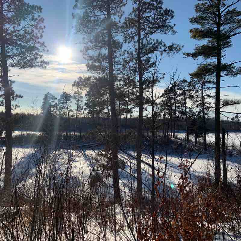 Winter hike at Lake Itasca state park.