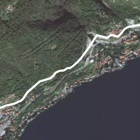 From the sanctuary of Santa Marta to Tosnacco walking route map in Carate Urio