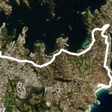 City2surf walking route map in Sydney