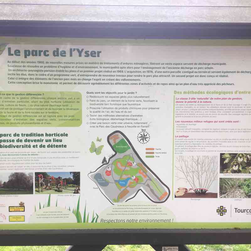 The park of the yser and candreleux walking route map in Mouscron