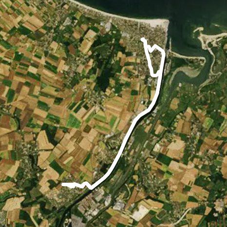 Green Lane Oisterham / Blainville on o. walking route map in Ouistreham