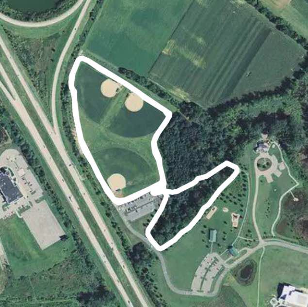 Big Oak Park walking route map in Smyrna