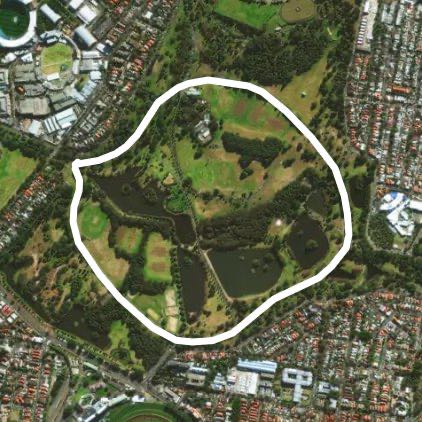 Centennial Park walking route map in Moore Park