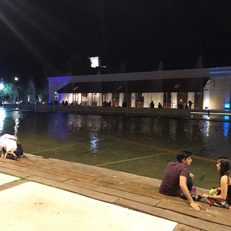 Walk through Mayo park and bicentena theater walking route map in Santa Lucía