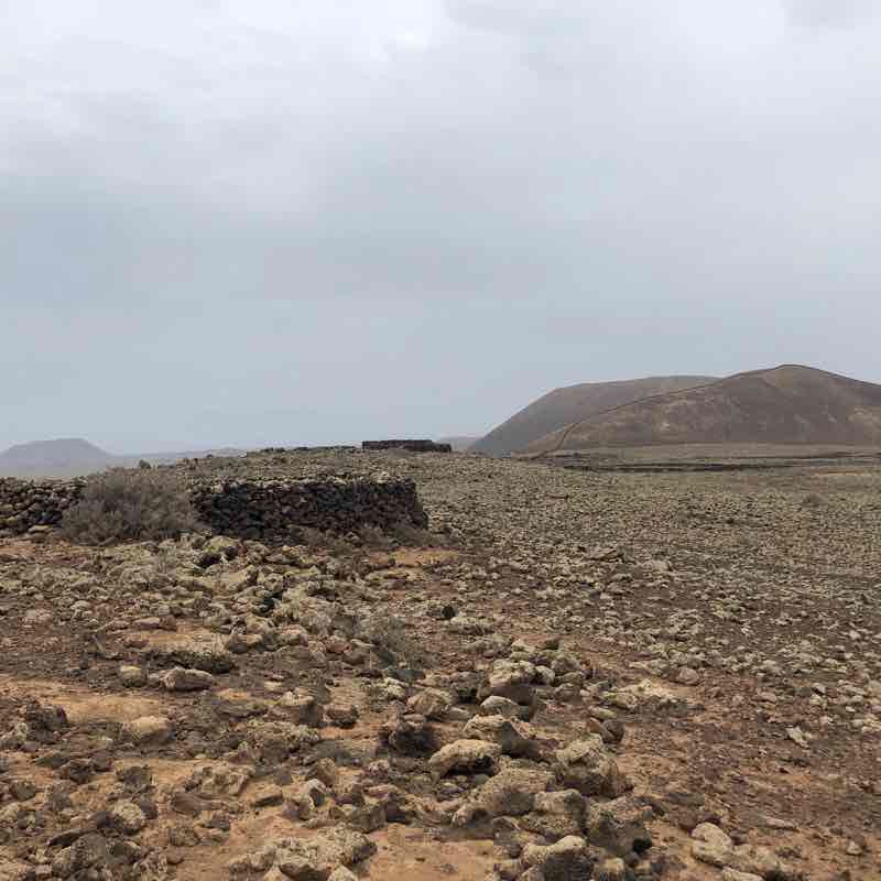 Volcano Lajares walking route map in La Oliva