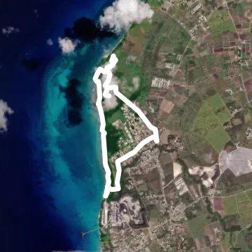 St. Lucy hike visiting the lighthouse walking route map in Half Acre