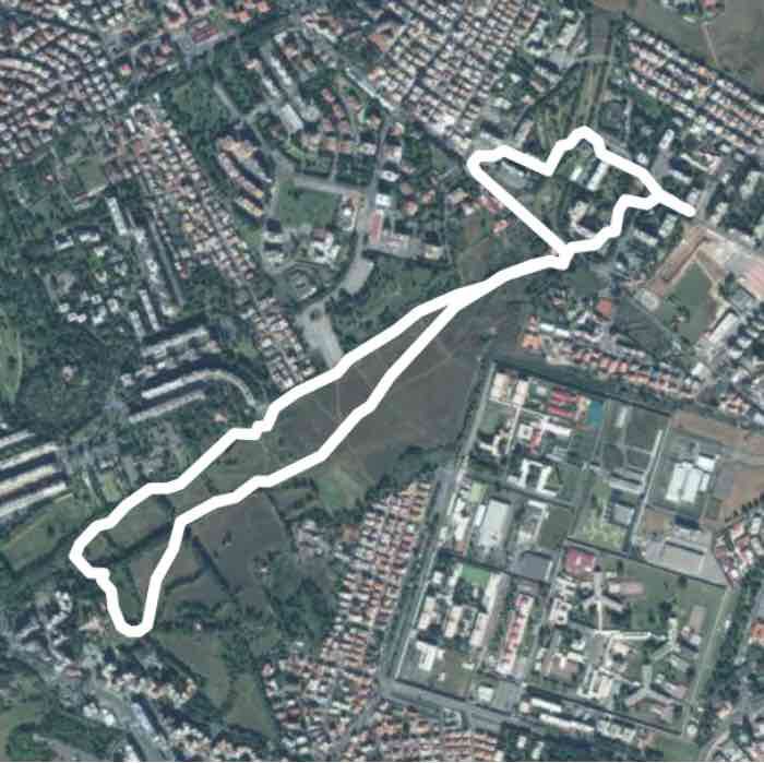 Park sharpen walking route map in Rome