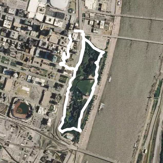 Gateway walk walking route map in East St. Louis