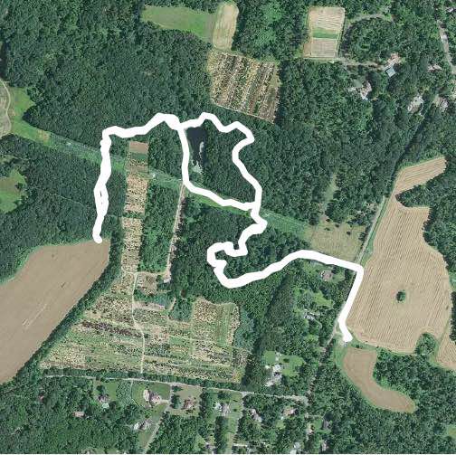 Perrineville Lake Park  walking route map in Millstone