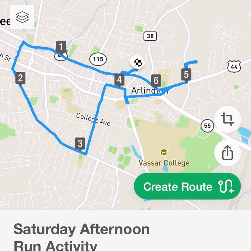 Poughkeepsie, NY walking route map in Poughkeepsie