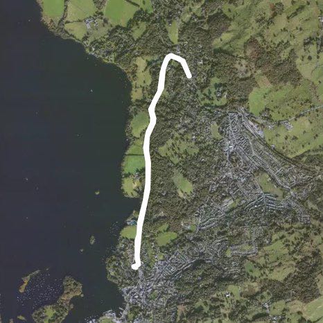 Bowness on windermere walking route map in Matson Ground