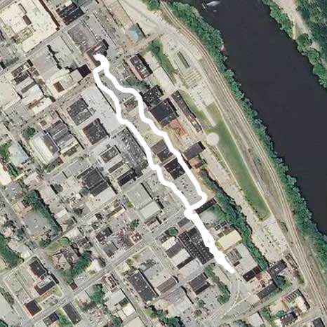 Commerce Street & The Bluffwalk walking route map in Madison Heights