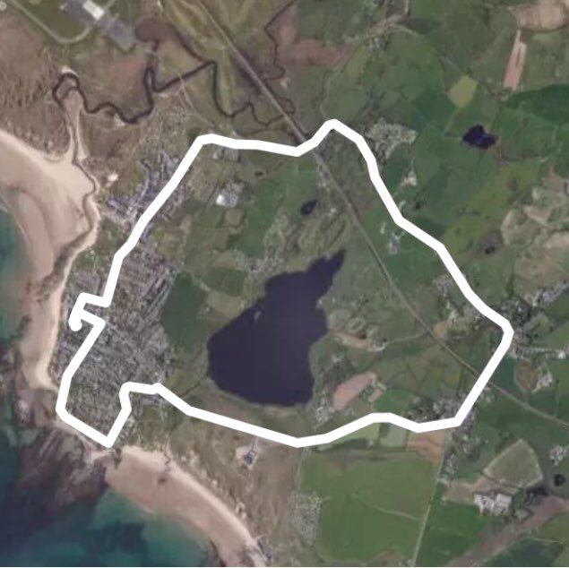 Rhosneigr simple circuit walking route map in Llanfaelog
