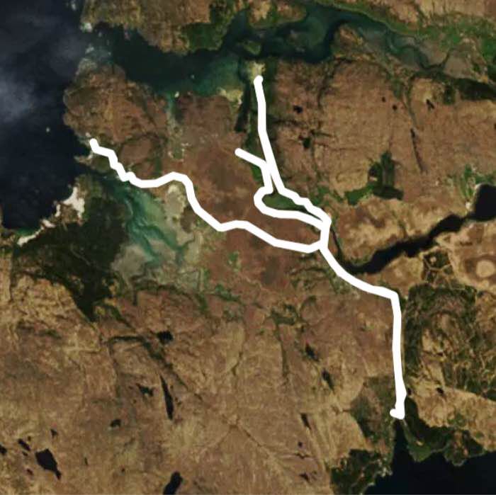3 Fingers come out walking route map in Salen