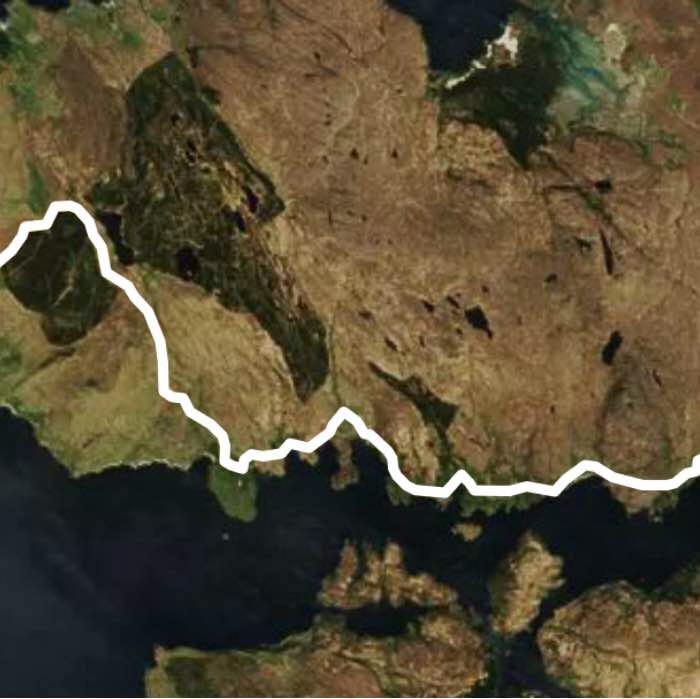 Salen to Kilchoan Ferry walking route map in Salen