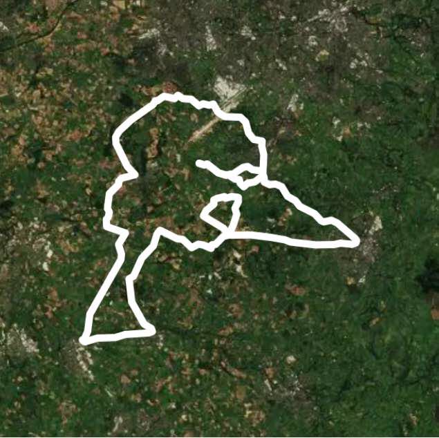 Wilmslow, Knutsford,Middlewich, Macclesfield 58 walking route map in Mobberley