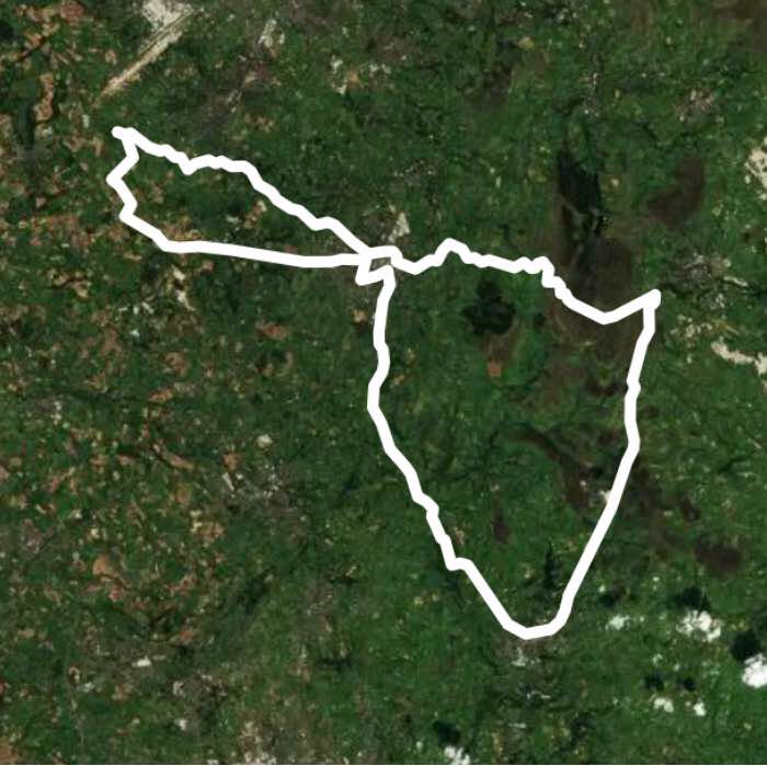 Buxton Leek 55 walking route map in Mobberley
