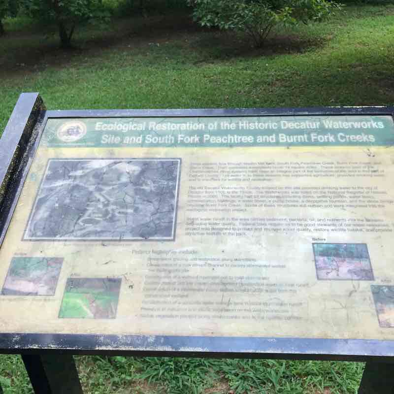 South Peachtree Creek path walking route map in Scottdale