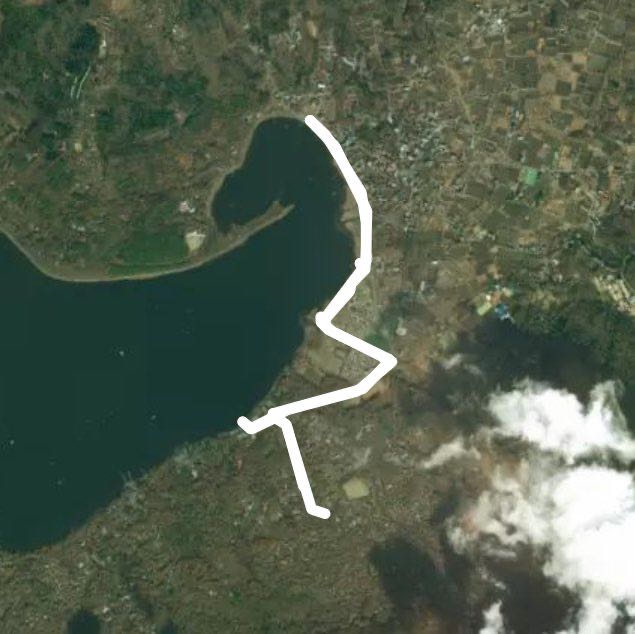 Lake Yamanaka running walking route map in Yamanakako