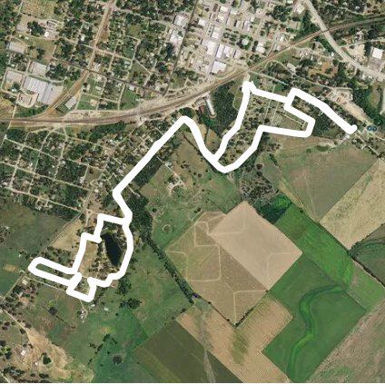 Cameron cemeteries and park walking route map in Cameron