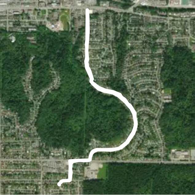 Thermal crunch walking route map in Port Coquitlam