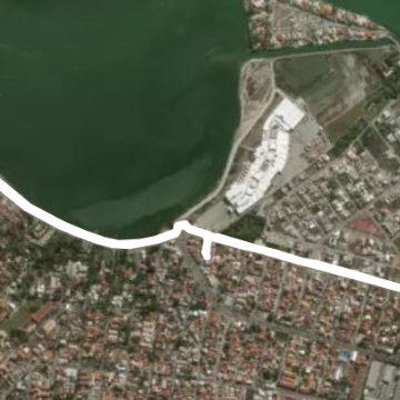Palmeiras beach walking route map in Cabo Frio