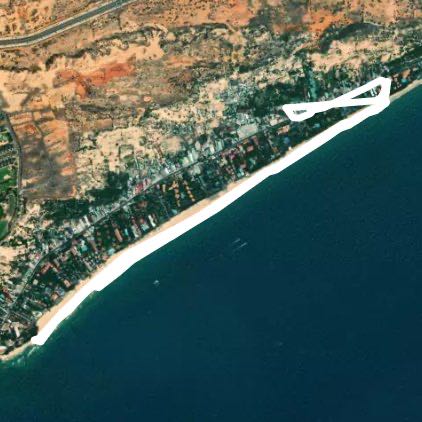 Beach walking route map in Thành phố Phan Thiết