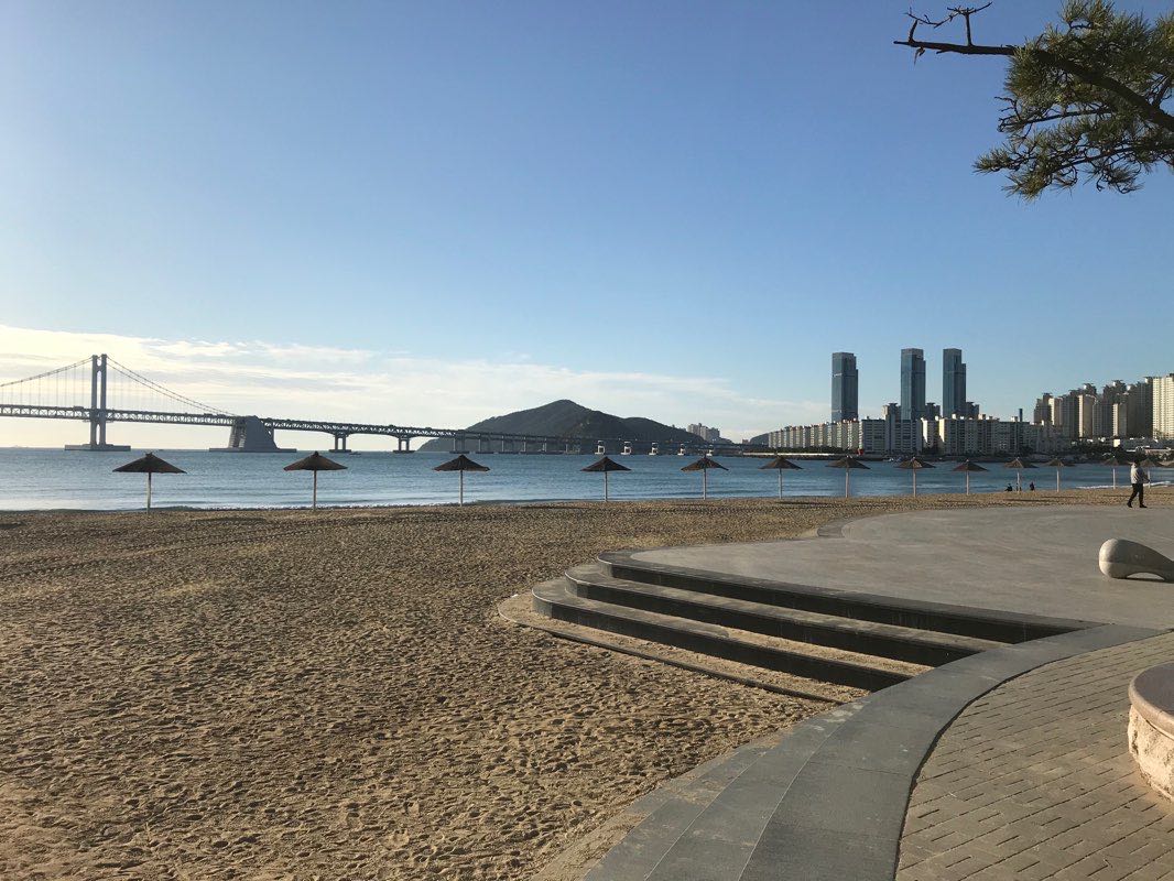 Playa Gwangalli walking route map in Suyeong, Busan, Corea del Sur