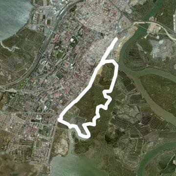 Carrascon Route walking route map in Puerto Real