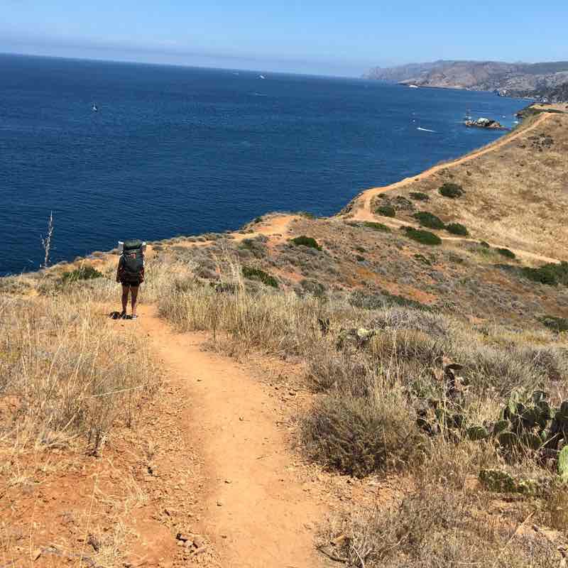 Parsons Landing to Two Harbors walking route map in Avalon