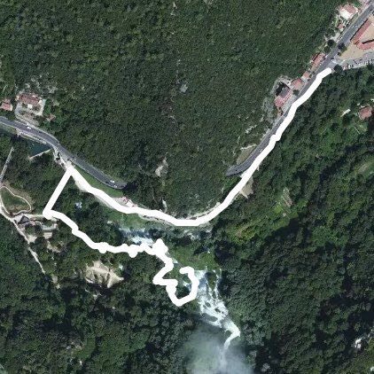 Marmore waterfall walking route map in Collestatte Piano