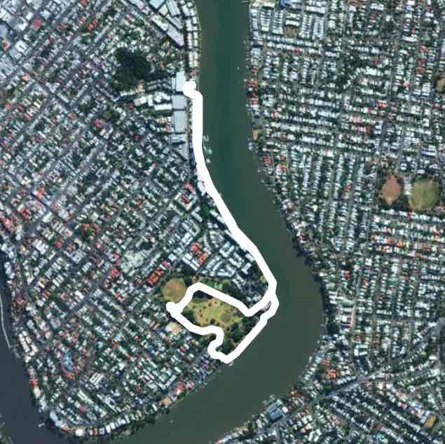 Riverside walk walking route map in Teneriffe