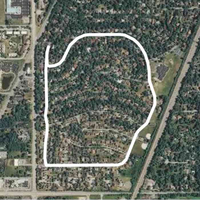 Gauntlet walking route map in Chicago Heights