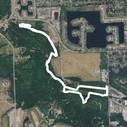 Holland ponds walking route map in Utica