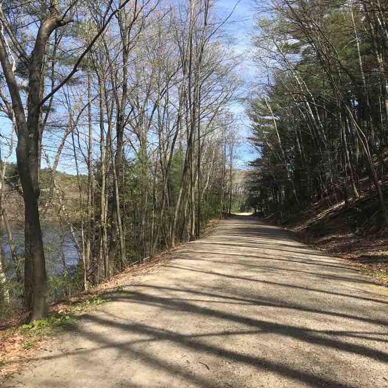 Goffstown Rail Trail walking route map in Manchester