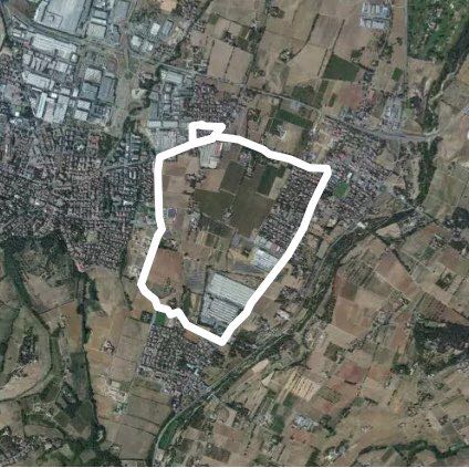 Puddle ring walking route map in Pozza