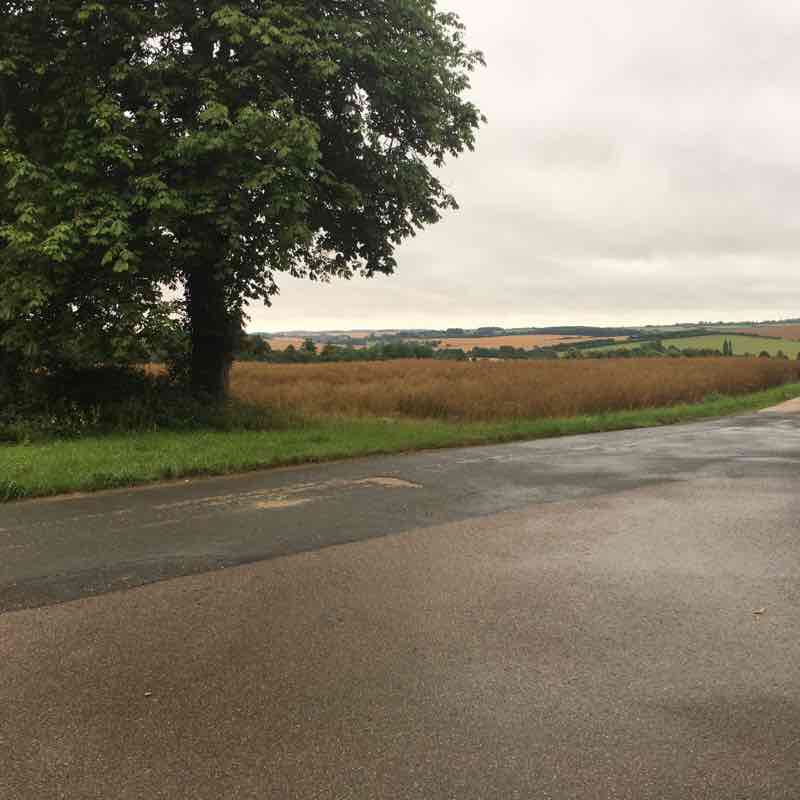Dalham Church walking route map in Higham