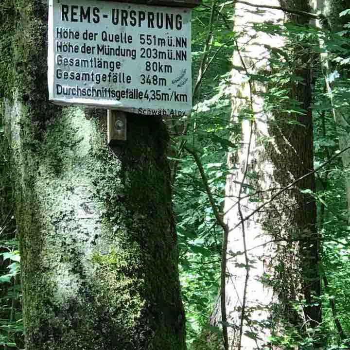 Remsursprung walking route map in Essingen