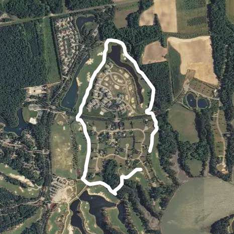 Golf course in baycreek walking route map in Cape Charles