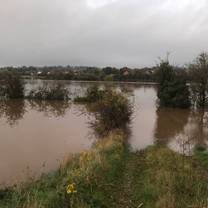 The River Trent floods at Stone Walk Trail England Pacer