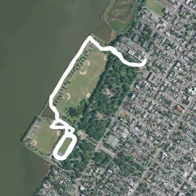 Walk in Bayonne, New Jersey, USA walking route map in Jersey City