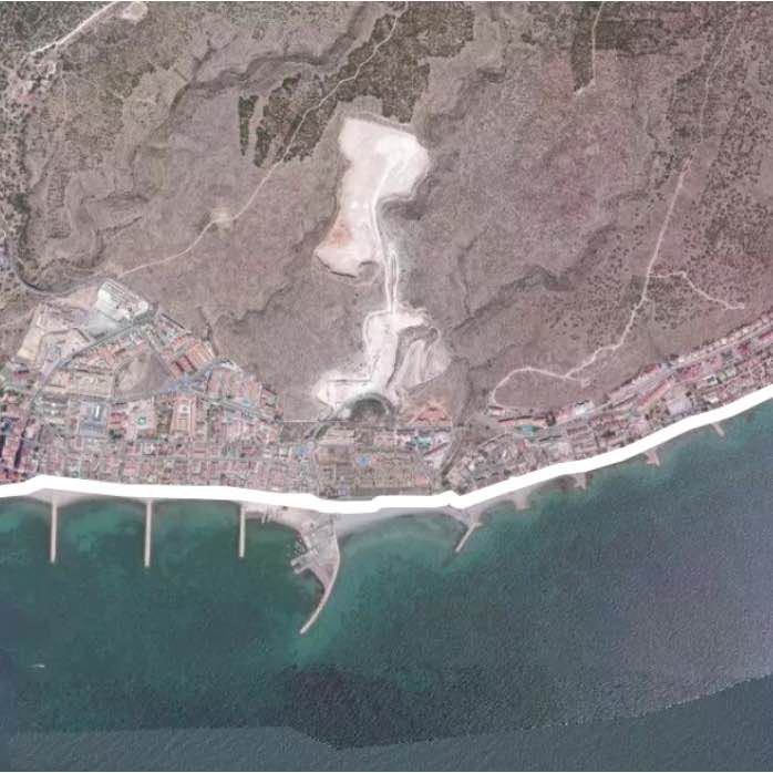 Bordering the sea walking route map in Santa Pola