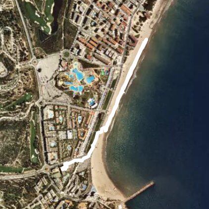 La Pineda walking route map in Platja de la Pineda