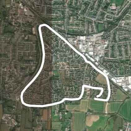 Wick run walking route map in Rawreth